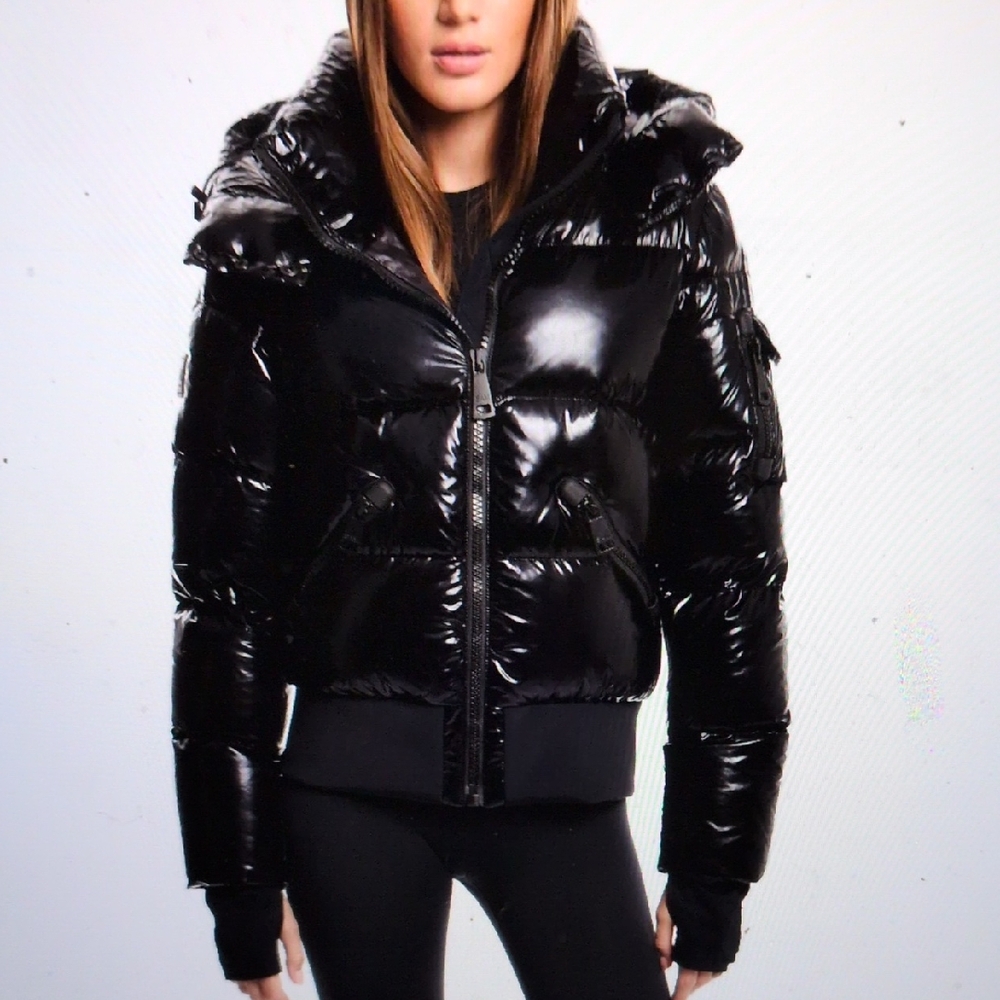 SAM. Shiny Black Puffer Jacket